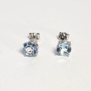 Blue Topaz Earrings 2 Carats tw